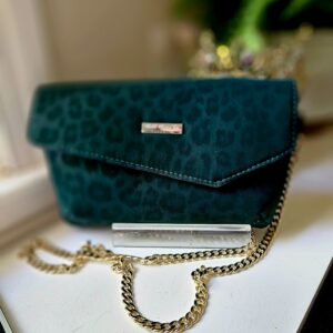 Emerald Green Leopard Print Crossbody/clutch