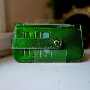 Green holographic scales - Long slim wallet