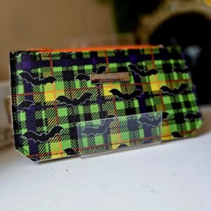 Bat plaid - Long slim wallet