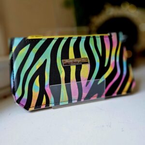 Rainbow zebra - Long slim wallet