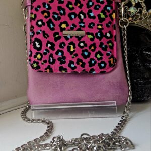 Pink Leopard print Cell phone sling