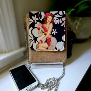 Hawaiian Pinup with Cork body cell phone sling